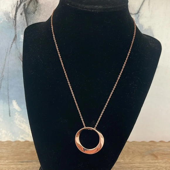 Bundle 3 Express Necklaces silver rose gold tone rhinestones pendants long chain - Picture 3 of 16